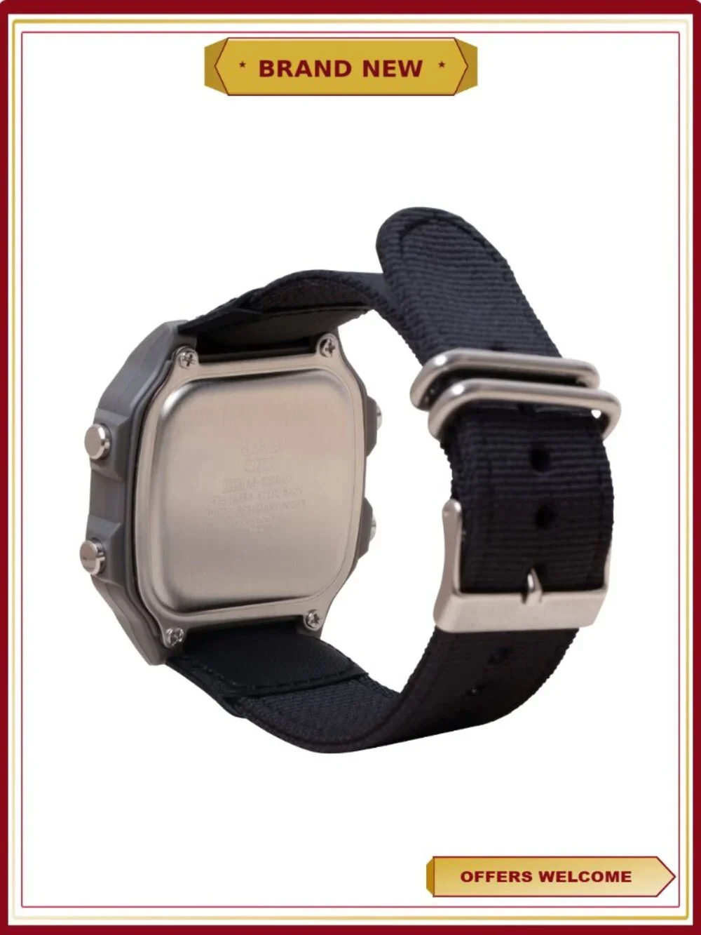 Mens Digital Watch 10-Year Battery 100m Water Resistant Cloth Band